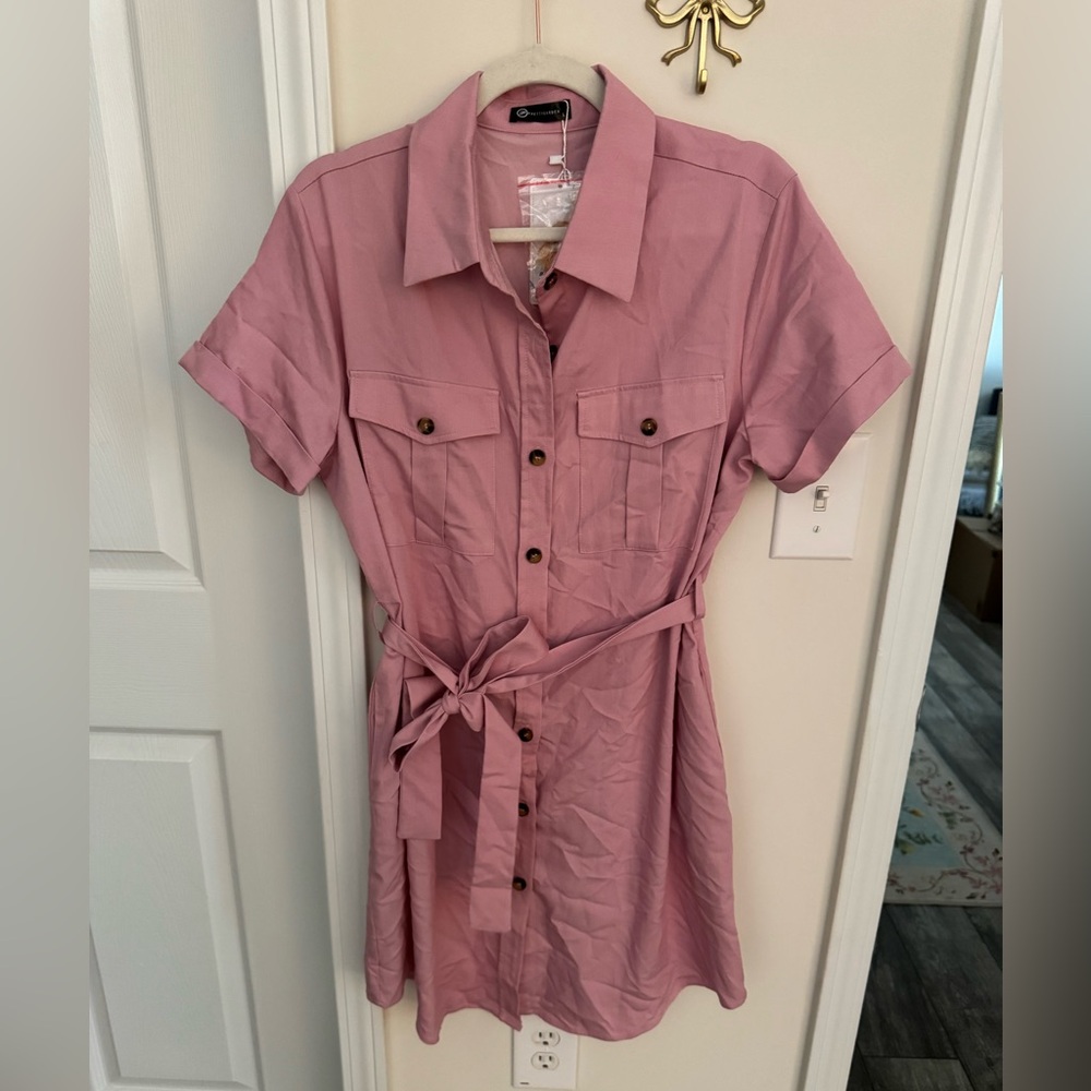 Pink utility Shirtdress